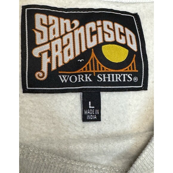 San Francisco Work Shirts Gray Crewneck Sweatshirt Seoul Graphic Lrge Minimalist - Picture 6 of 8